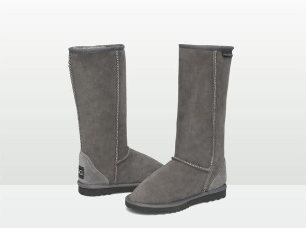 Grey tall ugg boots best sale